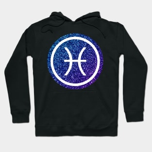 Blue Purple Glitter Zodiac - Pisces Hoodie